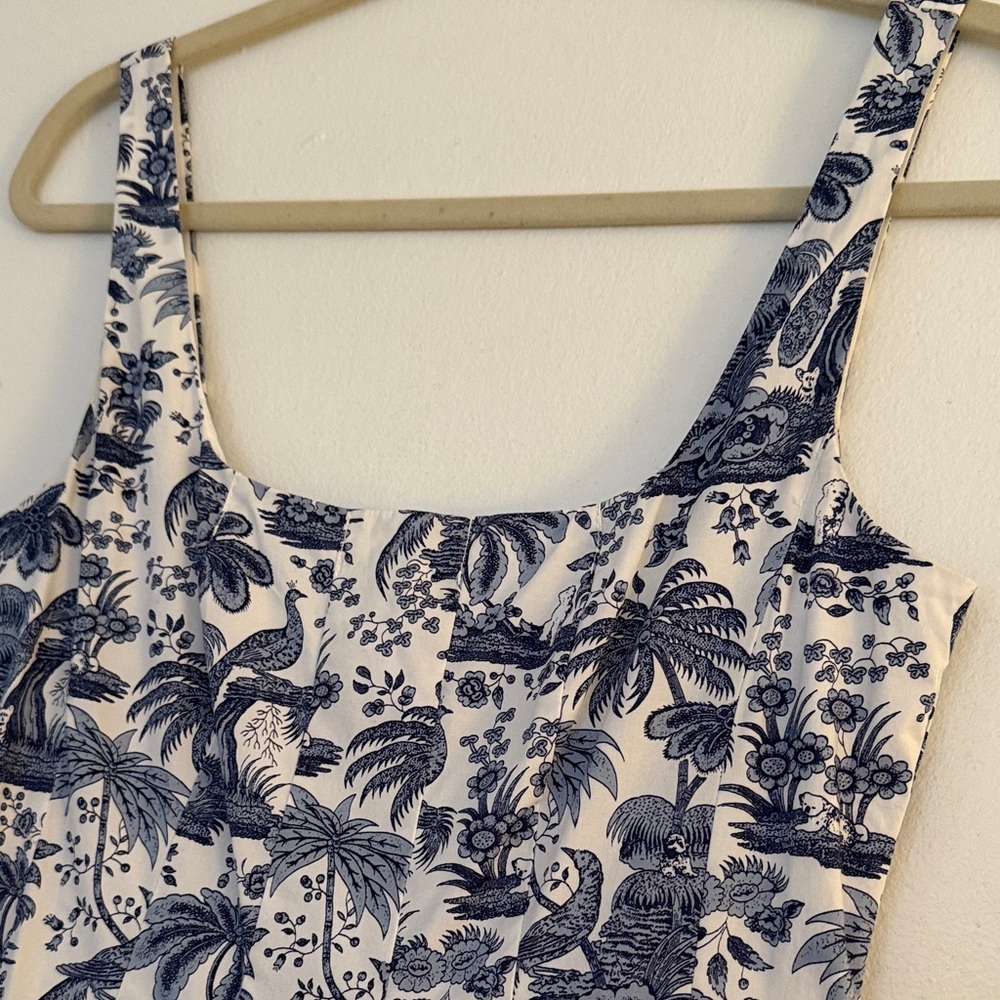 STAUD Blue and White Printed Maxi Dress - Picture 7 of 8